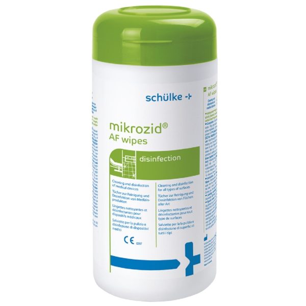 Schülke mikrozid® AF wipes Desinfektionstücher Gebrauchsfertige, getränkte Tücher zur Flächendesinfektion 1 Spenderdose = 150 Tücher (14 x 18 cm)